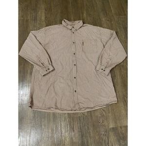 Columbia Men's Shirt Size XXL Red White Check Button-Up Long Sleeve Outdoors